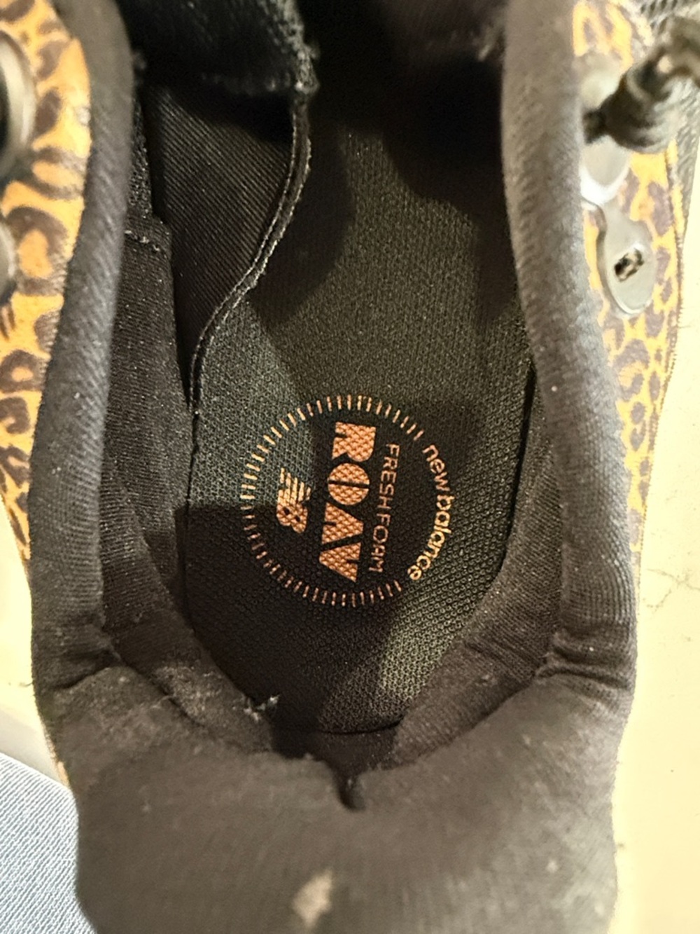 New Balance Women’s Black Sneakers with Leopard Accents - Picture 5 of 6